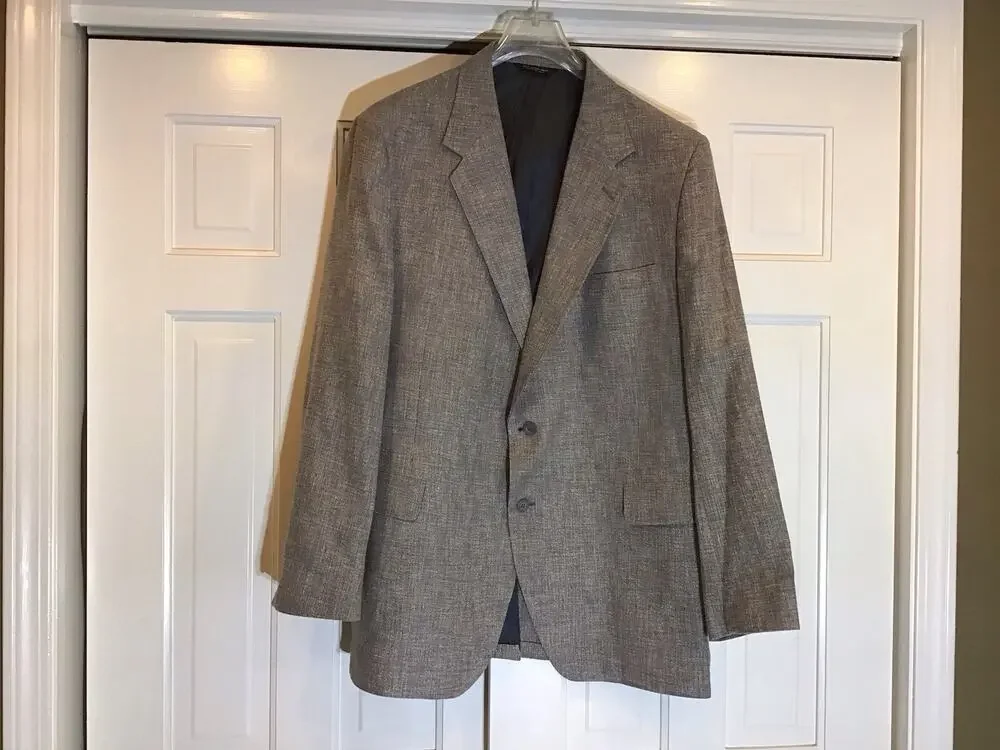 Kuppenheimer Men’s Blazer Sport Coat Summer Linen Bl. Pastel Tweed Superb 44L